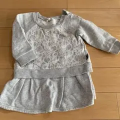 ベベノイユ　裏起毛　ワンピース　トレーナー　90