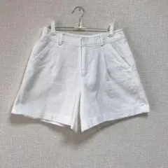 【CALCIER】美品　ホワイトショートパンツ サイドポケット付き 綿 M