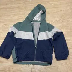 フード取り外し　軽量ジャケット ネイビー グリーン　撥水