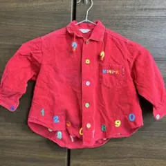 MINI-K 赤 コーデュロイ 長袖シャツ