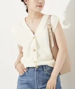 【美品】  Plage / プラージュ | 2024AW | CRAFT curvy カーディガン | F | ホワイト | レディース 美品】 Plage / プラージュ | 2024AW | CRAFT curvy カーディガン | F