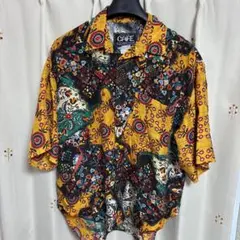 90's USA製 総柄 シルクシャツのサムネイル