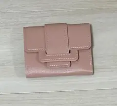 ピンクベージュ フラップ式カードケース