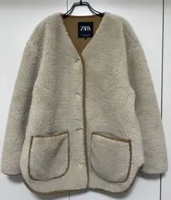 ZARA ベージュ ボアジャケット