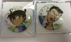 名探偵コナン 避暑地 缶バッジ 江戸川コナン 毛利小五郎 2点セット