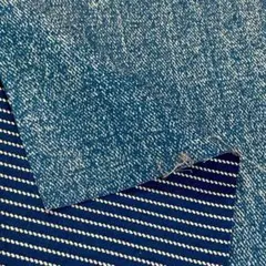 [no.4681]セール☆デニム調プリント ブルー リバーシブル生地＊