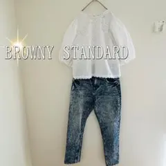 BROWNY STANDARD スキニーデニムケミカルウォッシュ（L）青のサムネイル
