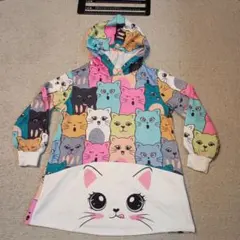 SHEIN　猫　パーカー　キッズ　8Y