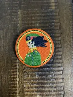 スタジオジブリ 刺繍 缶バッジ ハウル　オレンジ
