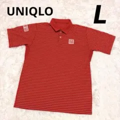 UNIQLOユニクロ　テニスウェア L レッド ボーダー　錦織圭　半袖ポロシャツ