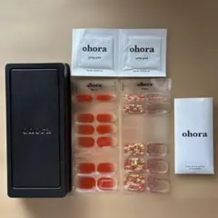 ohora ジェルネイルシール オレンジ系 ラメ柄