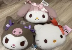 マイメロディ キティ クロミ サンリオキャラクターズ ふわふわフェイスポシェット