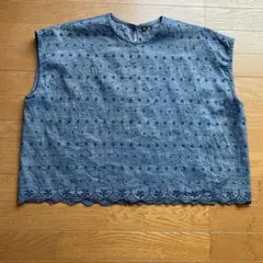 45R藍染インディゴダンガリーカットワーク❣️ - メルカリ