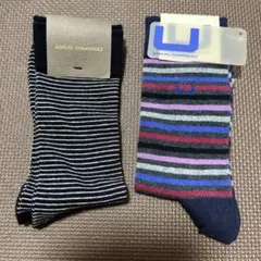 ADOLFO DOMINGUEZ ストライプソックス 2足セット