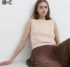 UNIQLO:C カシミヤクルーネックショートセーター（ノースリーブ）