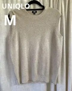 UNIQLO ベージュ ニット ノースリーブ ベスト