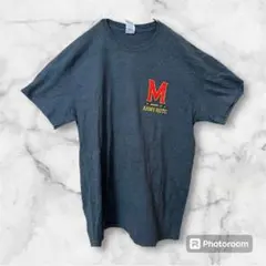 ギルダン Tシャツ M 灰色 チャコール ミリタリー カレッジ 半袖 古着 US