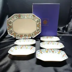 ⭐️新品　未使用品⭐️たち吉 万葉 取り分け揃 大皿1枚 小皿5枚セット 銘々皿
