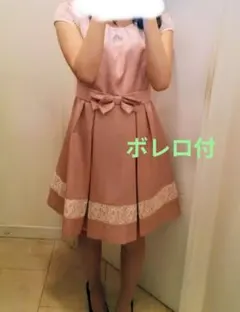 Anysis レース付きピンクパーティードレス　ボレロ付きのサムネイル