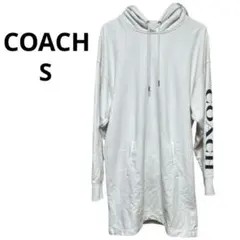 美品 COACH コーチ フーディー パーカー ワンピース ホワイト M - メルカリ