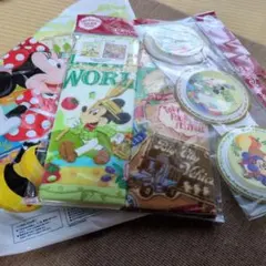 東京ディズニー ミニタオル2枚セット　メモ3個付き