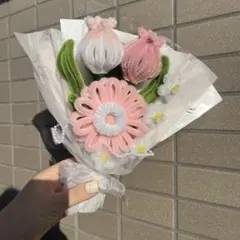 枯れないお花　モールフラワー　花束　ブーケ　誕生日　ハンドメイド