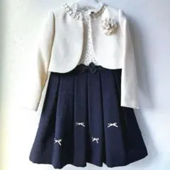 HusHush フォーマル ワンピース ボレロ 120 入学式 女の子 ネイビー