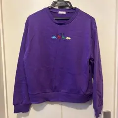 WEGO W♡C WC ザウルス刺繍スウェット(トレーナー) パープル