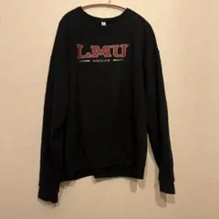 LMU Soccer ブラッククルーネックスウェット　古着