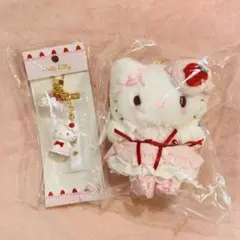 ✨いちごホイップケーキ マスコットバッグチャーム キーホルダー ハローキティ