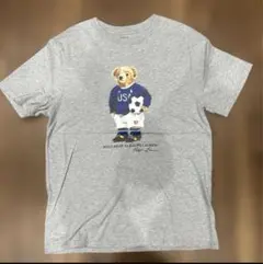 美品 Ralph Lauren ポロベア サッカー Tシャツ グレー