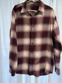 ユニクロ フランネル チェックシャツ メンズ M