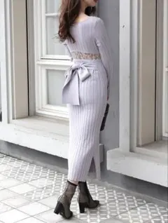 【12/16まで限定値下げ】ロイヤルパーティー リボン付きニットワンピース