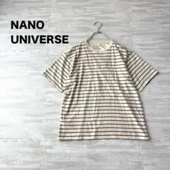 0 ナノユニバース PUREWASTE ボーダー 半袖 Tシャツ 刺繍 Mのサムネイル