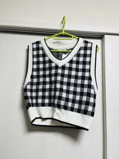 新品未使用 OLIVE des OLIVE チェック柄ニットベスト