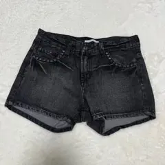 BLISS POINT デニムショートパンツ Lサイズ ブラック