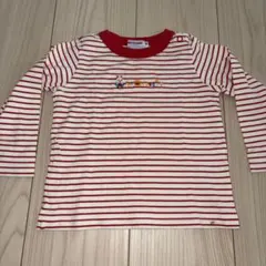 ミキハウス 赤白ストライプ 長袖Tシャツ 90