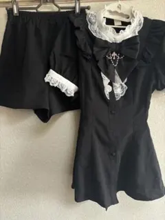 Secret Honey アクセサリーリボンレースフリル半袖セットアップ