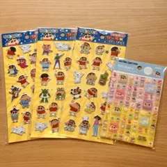 【匿名配送】クレヨンしんちゃん タイルシール1枚 ぷっくりシール3種 ▶︎▶︎即発送