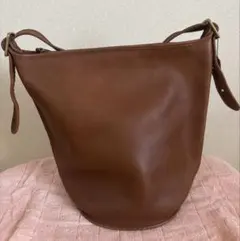 【汚れ有り】オールドコーチ 9085 ブラウン グラブタンレザー ショルダー