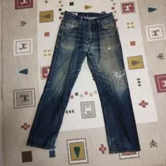 EDWIN ストレートデニム ダメージ加工