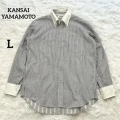 KANSAI YAMAMOTO クレリックシャツ ストライプ マルチカラー L