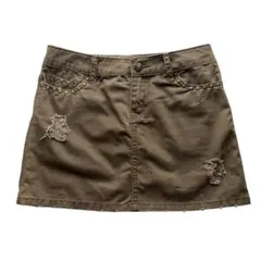 00sINGNI平成ギャルスタッズダメージミニスカートフェアリーミリタリーy2k