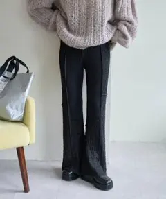 kastane パッチワークレギンス ブラック