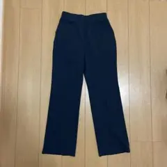 美脚効果◎ フレアパンツ スリット入り ネイビー Mサイズ