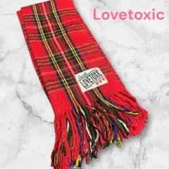Lovetoxic ラブトキシック 赤 タータンチェック マフラー レッド