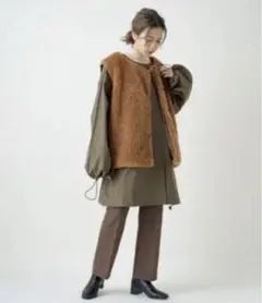 kastane センタープレス　パンツ　ブラウン