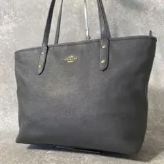 coach コーチ　トートバッグ　サフィアーノレザー　ネイビー　A4 型がけのサムネイル