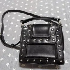 ZARA ザラ スタッズ付き ショルダーバッグ ハンドバッグ 黒 2wayのサムネイル