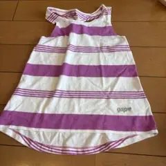GAP ノースリーブ　ギャップキッズ　白紫ストライプ